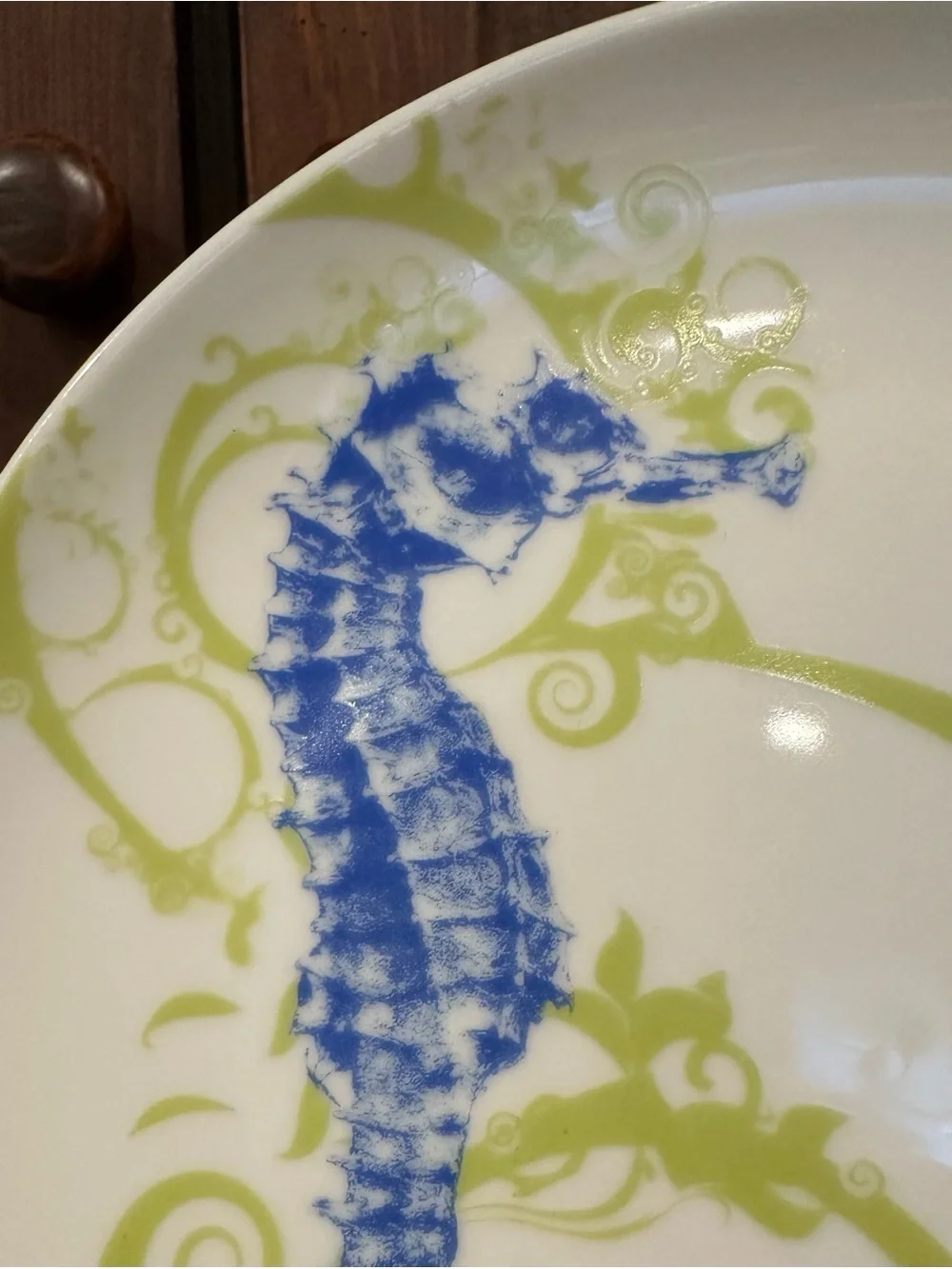 M Studios • set of 2 seahorse plates • ceramic